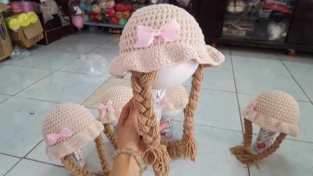 Nón len bính tóc cho be