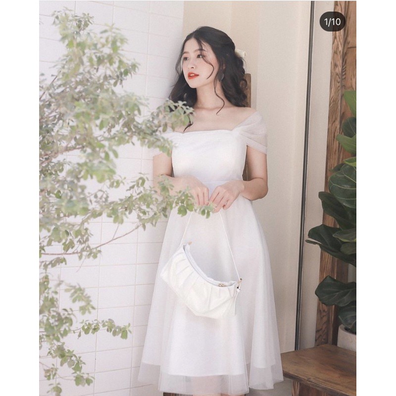 [Mã FAGREEN245 giảm 10% tối đa 30K đơn 99K] VÁY ĐI TIỆC/PROM - MAISIE DRESS - VÁY NGỰC VUÔNG TAY XỐP | BigBuy360 - bigbuy360.vn