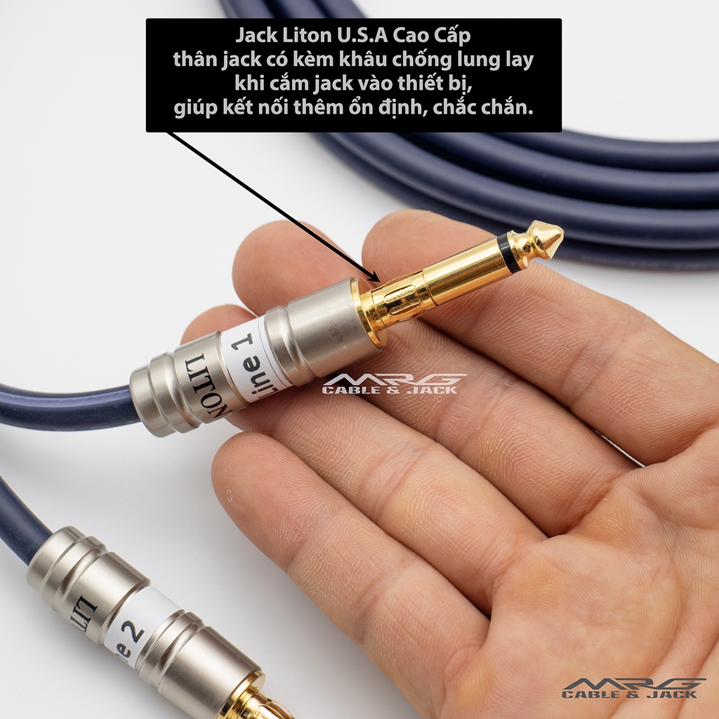 Dây Jack Đàn Organ, Keyboard, Piano điện.. 4 đầu jack 6 ly, dài 3met-5met-8met-10met.