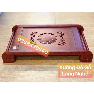[ XẢ LỖ ] Khay Trà Quấn Thư Bằng Gỗ Hương [ Gỗ Hương 100%_Hàng loại 1]