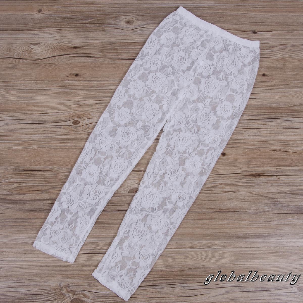 Quần legging nữ ren hoa hồng thời trang gợi cảm