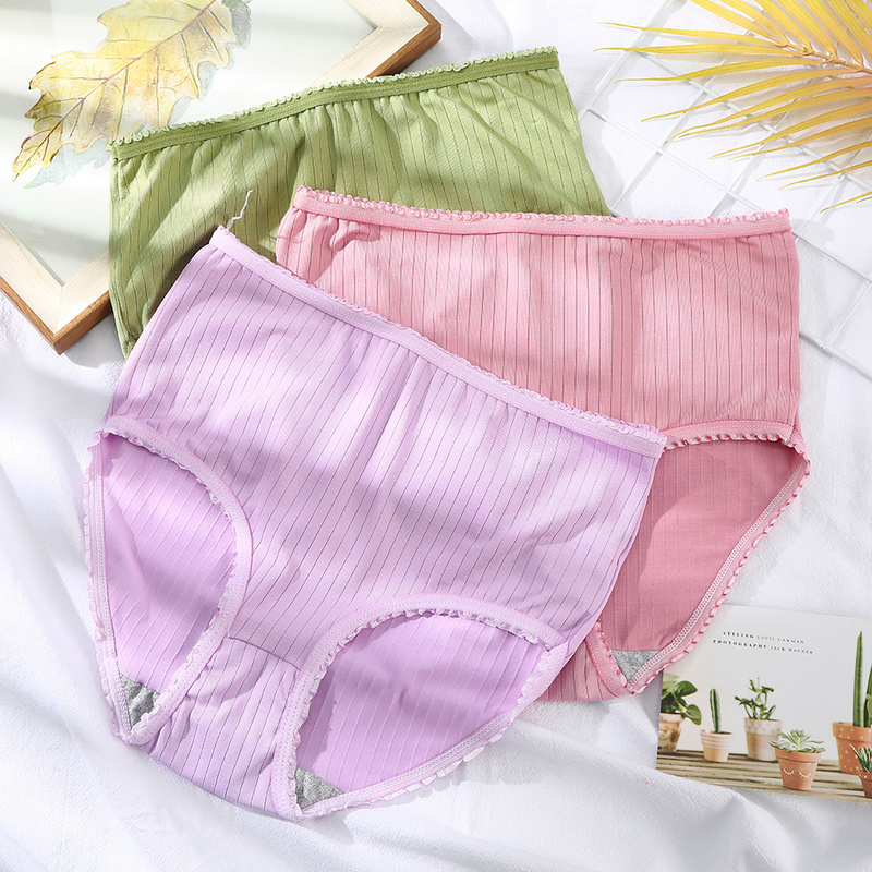 Quần lót Levao phối ren lưng cao thoáng khí cho nữ