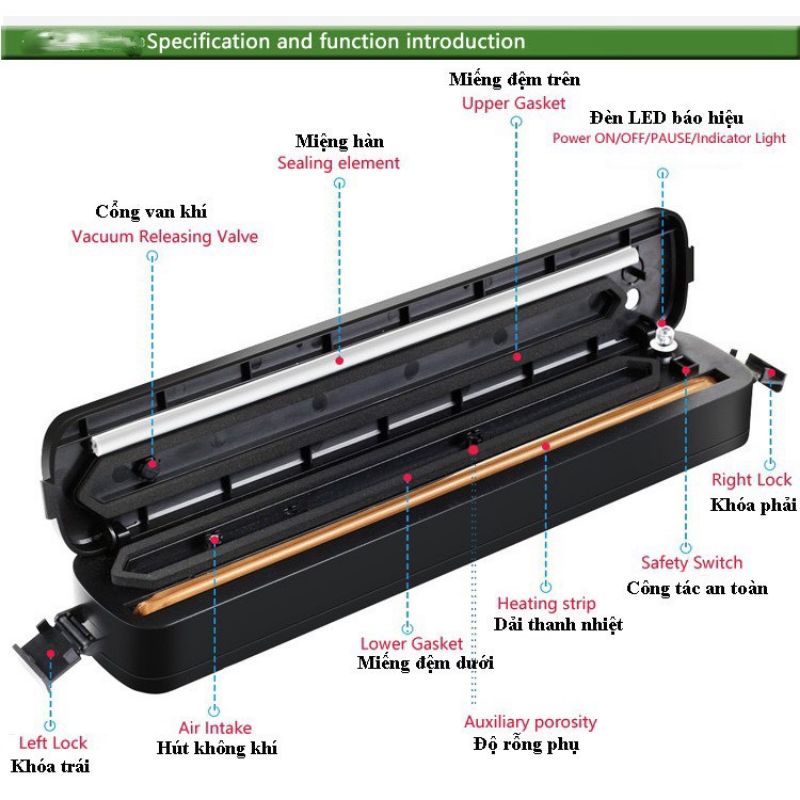 Máy Hút Chân Không Thực Phẩm Vacuum Sealer XMAUTO