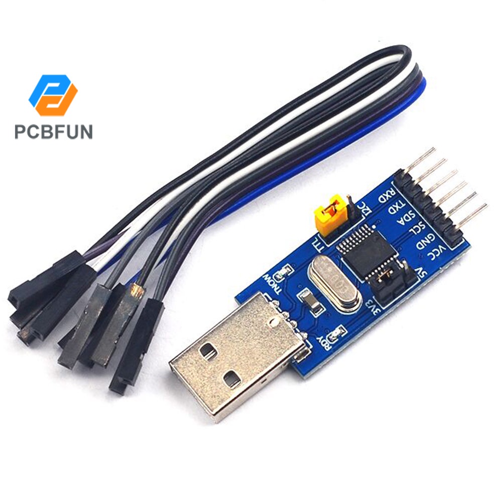 Mô Đun Điều Khiển Hai Trong Một Pcbfun CH341T 3.3V 5V USB Sang I2C IIC UART USB Sang TTL Cho Windows XP 7 8 10