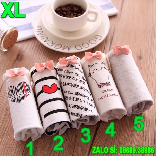 SỈ RẺ NHẤT_ Quần Lót 5 Kiểu Mèo Tim Siêu Đẹp SIZE TO XL