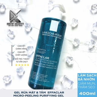 Gel Rửa Mặt & Tắm Giúp Làm Sạch Bã Nhờn, Giảm Mụn Effaclar Peeling 400ml - La Roche Posay