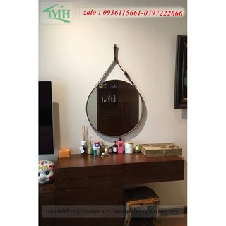 GƯƠNG TREO TƯỜNG DÂY DA CAO CẤP D40CM