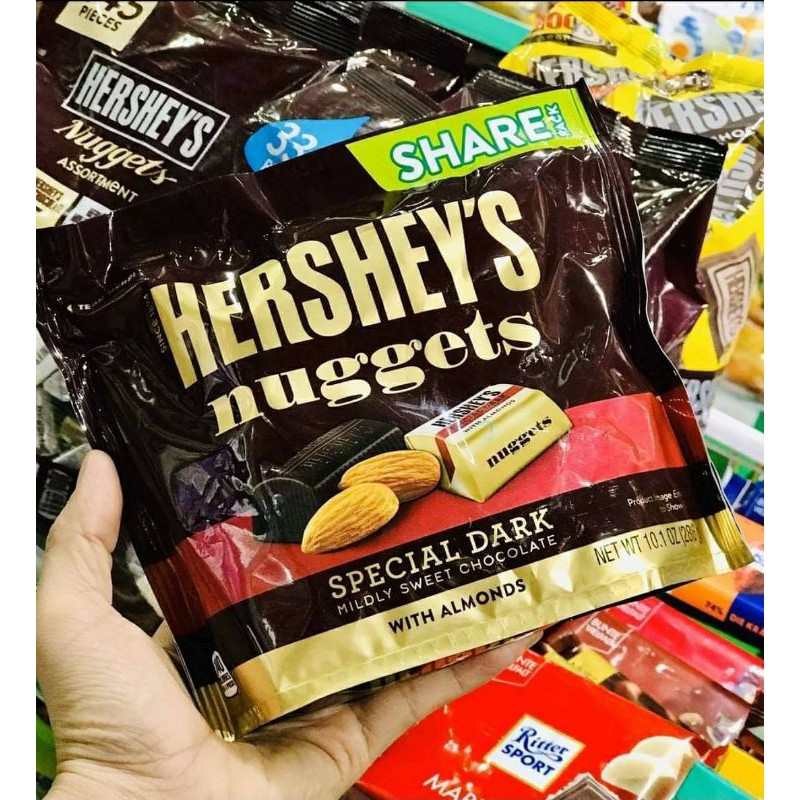 Socola đen hạnh nhân Hersheys Nuggets của Mỹ vừa ngon vừa bổ dưỡng