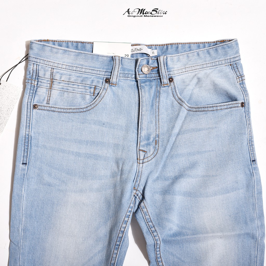 Quần jean nam xanh nhạt skinny hàng cao cấp xuất Hàn Quốc của Routine