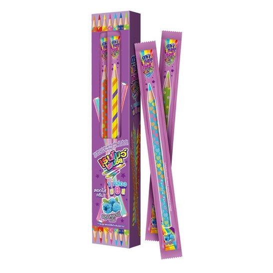 Kẹo dẻo trái cây cầu vòng bút chì siêu to khổng lồ 1 cây 25g bánh kẹo Moon Snack Food