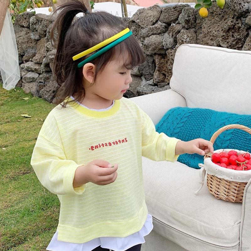 Áo Sweater Giả Hai Lớp Tay Dài In Họa Tiết Xinh Xắn Cho Bé Gái