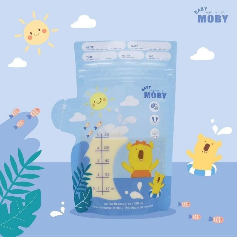 Moby - Túi Trữ Sữa Thái Lan - dung tích 150ML &amp; 240ML - Hàng chính Hãng