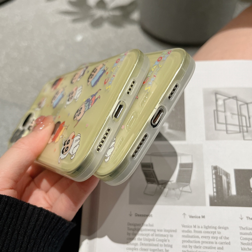 Ốp Điện Thoại Họa Tiết Cậu Bé Bút Chì Chống Sốc Cho iPhone 14 / 13 / 12 / 11