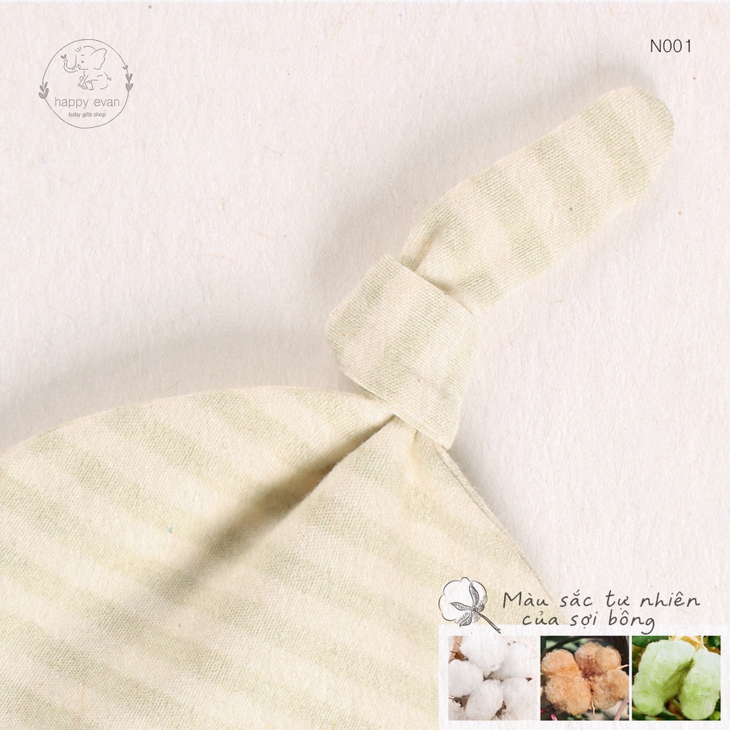 [Freeship] Mũ vải mềm mại cho bé, làm từ vải 100% organic cotton, màu sợi bông tự nhiên không tẩy nhuộm hoá chất.