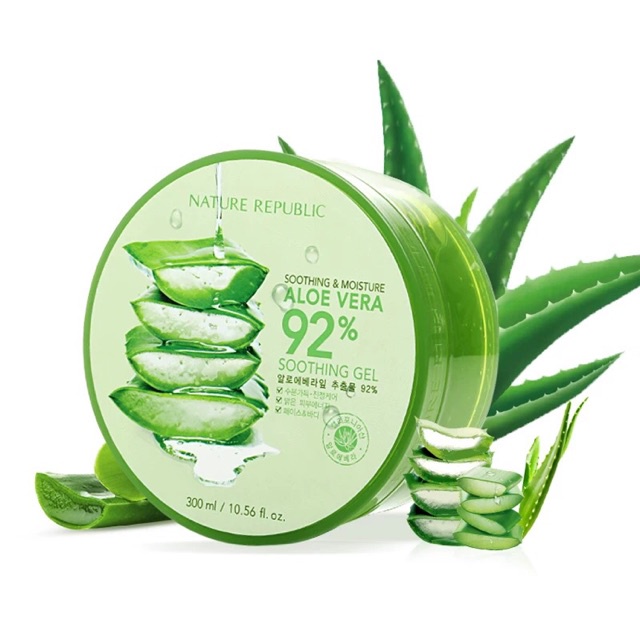 Nature Republic Kem dưỡng da Soothing &amp; Moisture Aloe Vera 92% Soothing Gel (Jar) 300ml