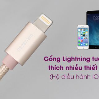 Cáp Lightning MFI 2 m Mbest DS287-WB Gold