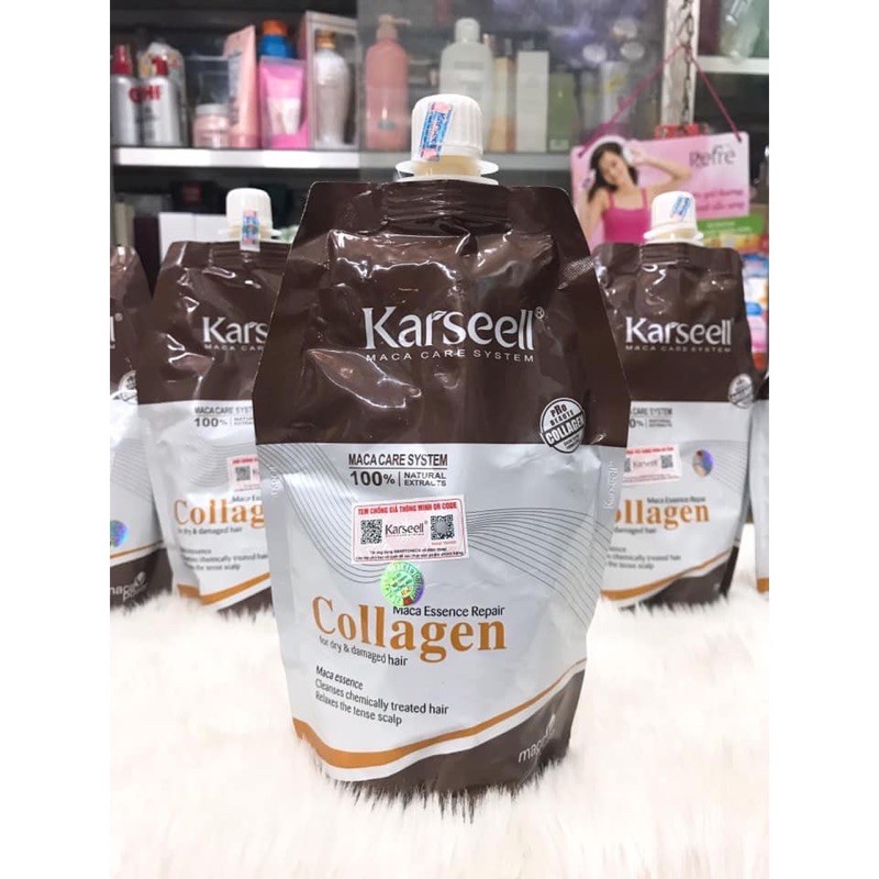 (Mẫu Mới 2019) DẦU HẤP TÓC COLLAGEN KARSEELL MACA SIÊU MỀM MƯỢT TÓC 500ML