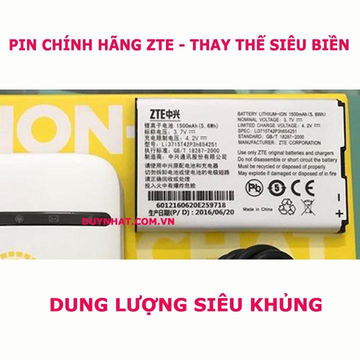 PIN CHO PHÁT WIFI ZTE MF60, MF61, MF62, MF63, MF65 - PIN WIFI ZTE DUNG LƯỢNG 1500MAH