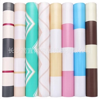 Giấy dán tường kẻ sọc hồng trắng sọc xanh trắng sọc vàng trắng sọc nâu trắng 10mx45cm sẵn keo