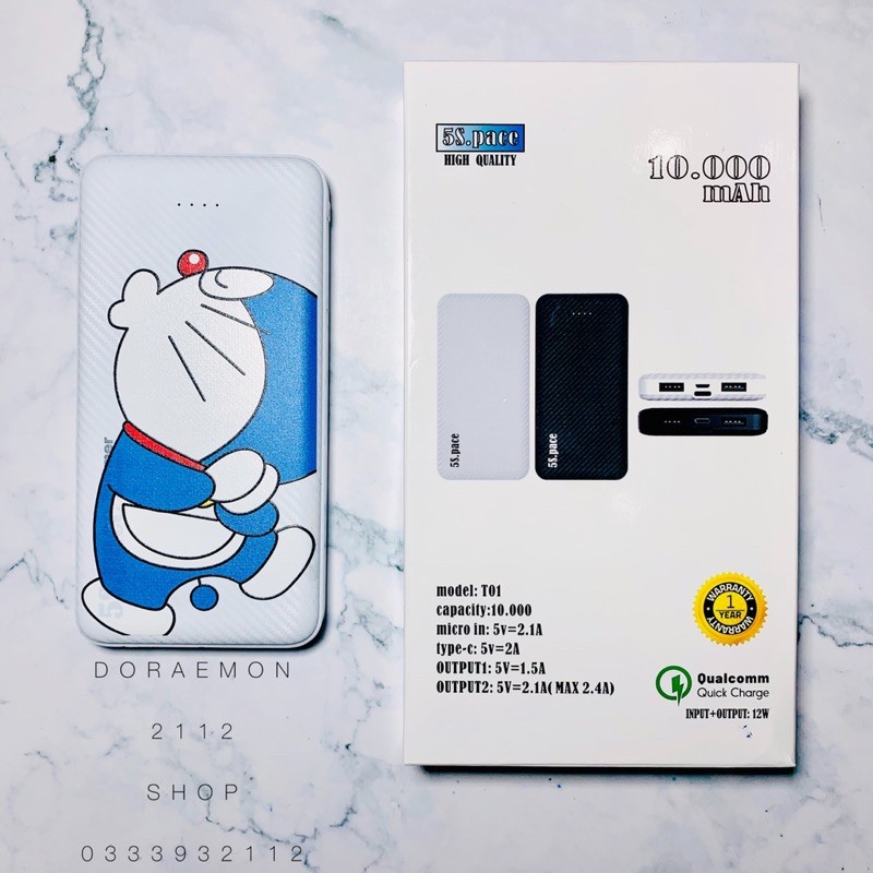 Sạc dự phòng 10.000 mAh (đầu vào TYPE C & MICRO USB)