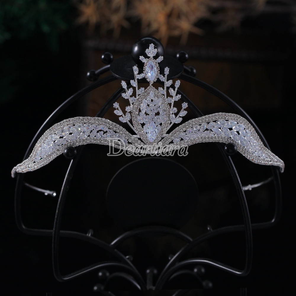 Vương Miện Đính Đá Zircon Thời Trang Cho Cô Dâu