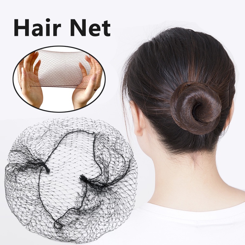 Set 10 Mũ Lưới Trùm Tóc Màu Đen Siêu Bền Độ Co Giãn Cao Cho Nữ