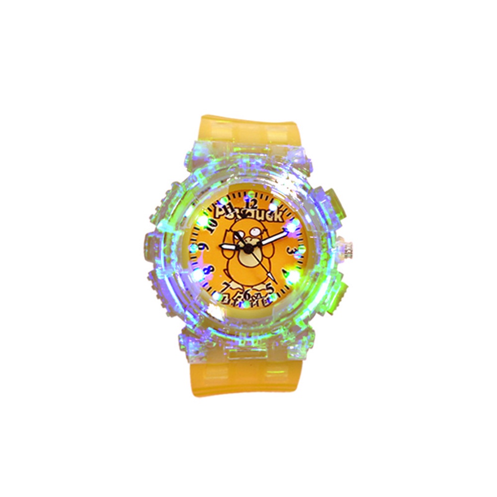 Đồng Hồ Đeo Tay Họa Tiết Hoạt Hình Pikachu / Vịt Có Đèn LED Phát Sáng Dành Cho Bé Trai Và Bé Gái