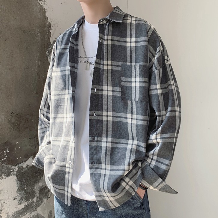 Áo sơ mi dài tay dáng rộng thời trang dành cho nam