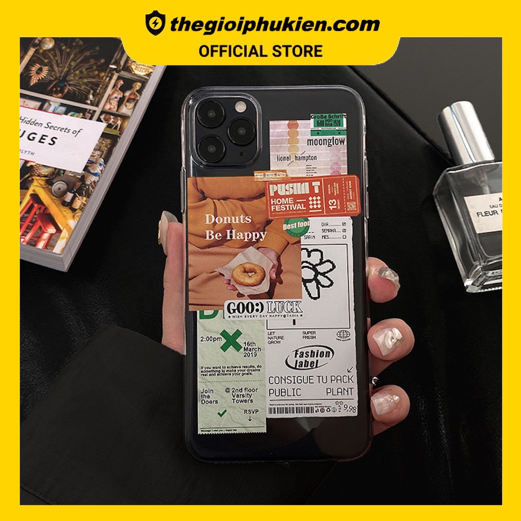 Ốp lưng iphone - Ốp silicon dẻo trong suốt Donut dành cho iphone 6 đến 14promax - t65