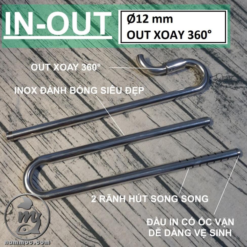 BỘ IN-OUT INOX f12 XOAY 360 ĐỘ - SÁNG BÓNG SIÊU ĐẸP