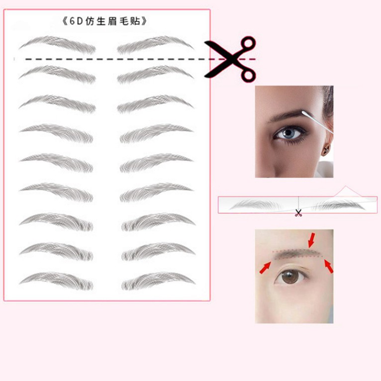 Miếng Dán Xăm Chân Mày 4d Chống Nước Lâu Trôi Sawadik