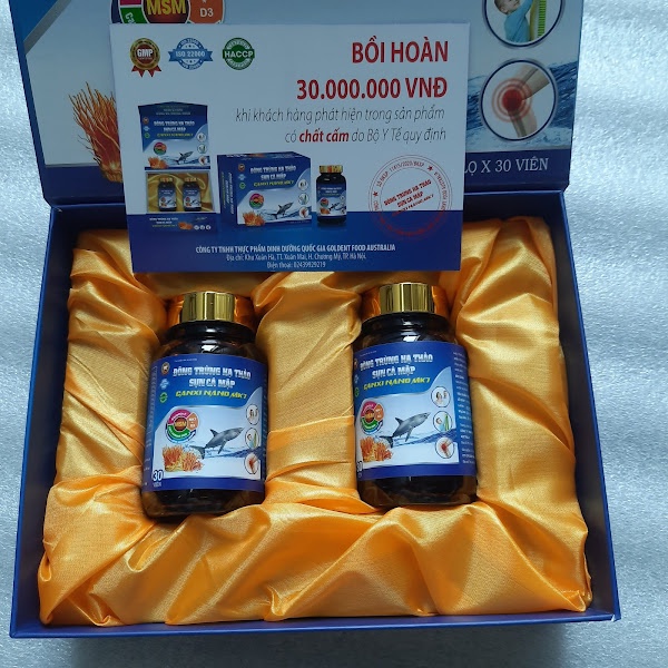 Viên uống Đông trùng hạ thảo Sụn cá mập Canxi nano MK7 - Hộp 2 lọ cao cấp x 30 viên