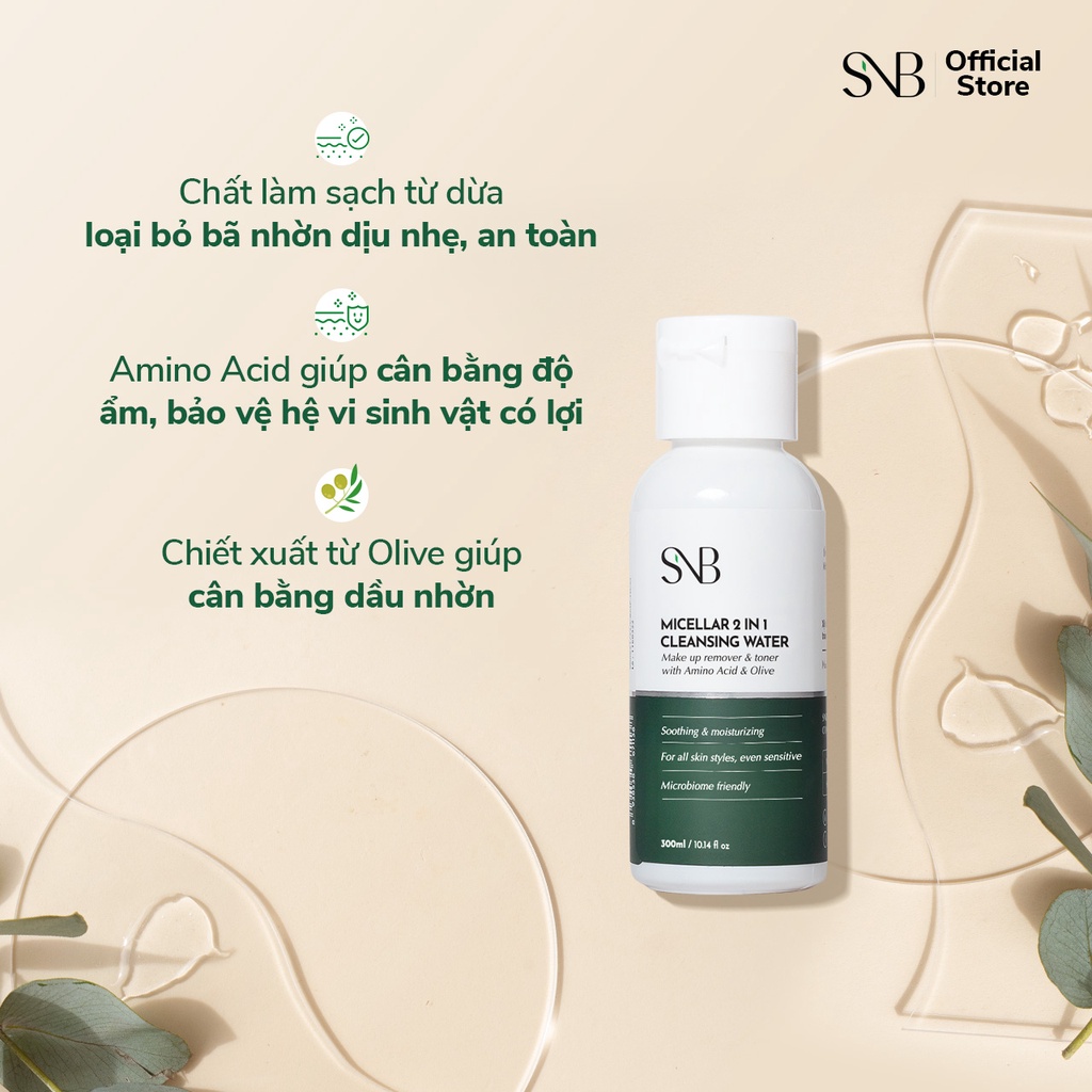 Nước tẩy trang SNB Micellar 2 in 1 Cleansing Water 30ml