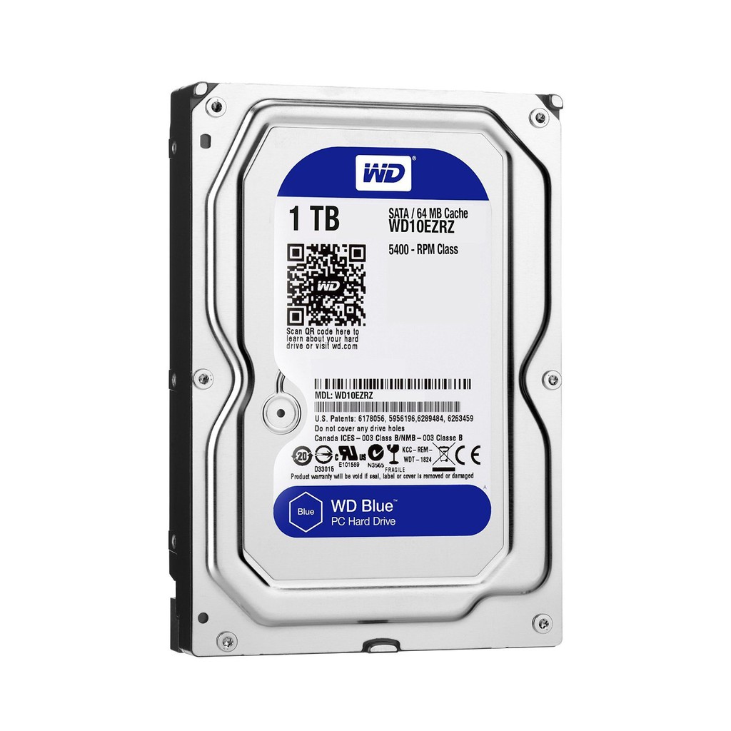 [Mã ELMS05 giảm 5% đơn 300k]Ổ cứng HDD Western Digital Blue 1TB 3.5&quot; SATA 3 WD10EZEX- BH 24 T SPC