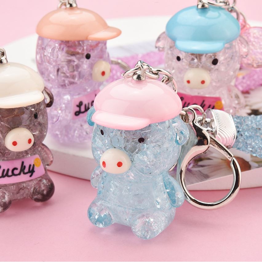 Móc khóa, móc túi Acrylic heo đất may mắn phát sáng dễ thương cute  dùng làm quà tặng, dây treo balo, túi xách, ví cầm t