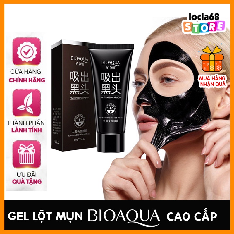 Gel lột mụn đầu đen BIOAQUA 60g Than Tre Mặt nạ lột mụn cám hiệu quả an toàn tại nhà