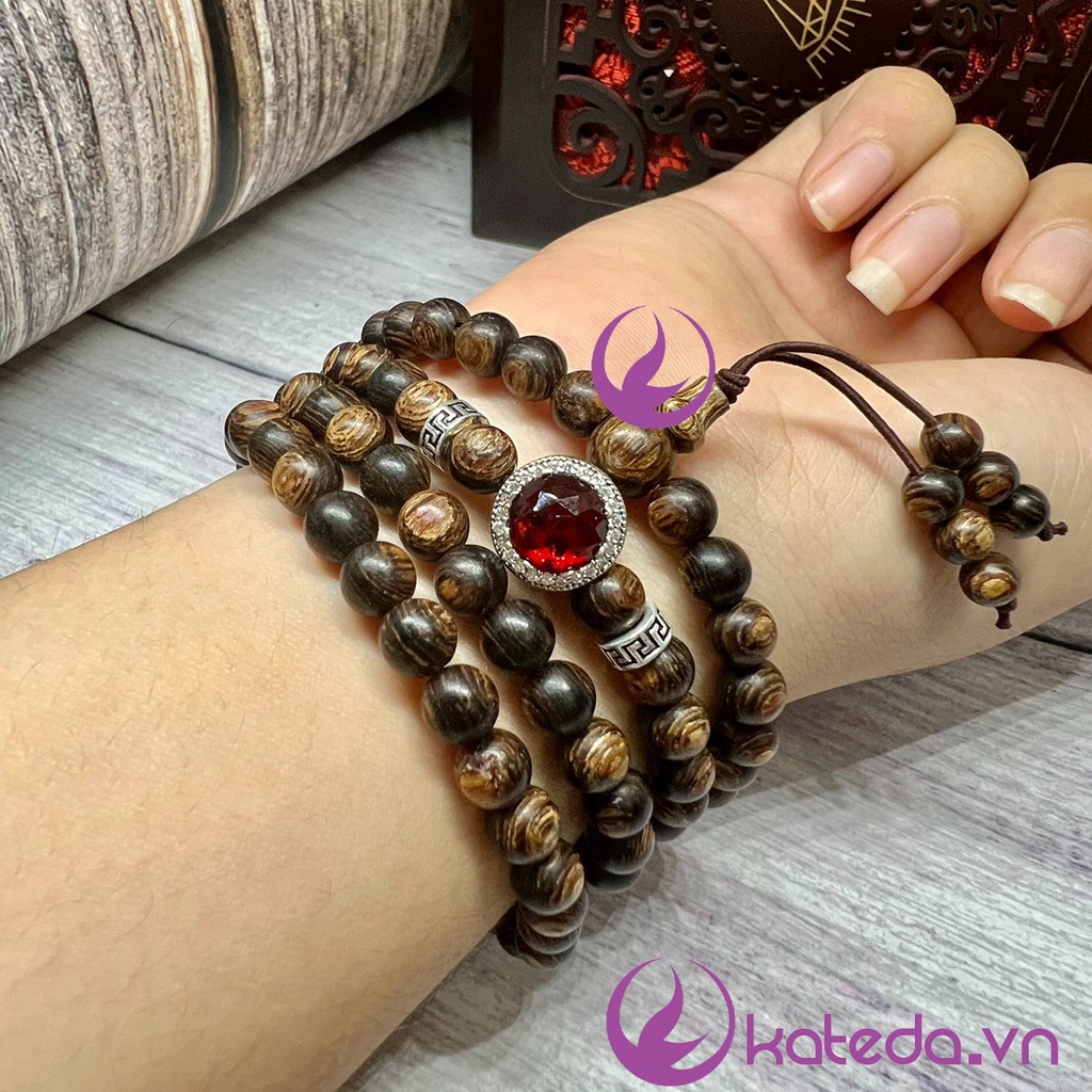 Vòng Trầm Hương Sánh Chìm 6mm 108 Hạt Mix Charm Bạc S925 Nhiều Màu Hợp Mệnh