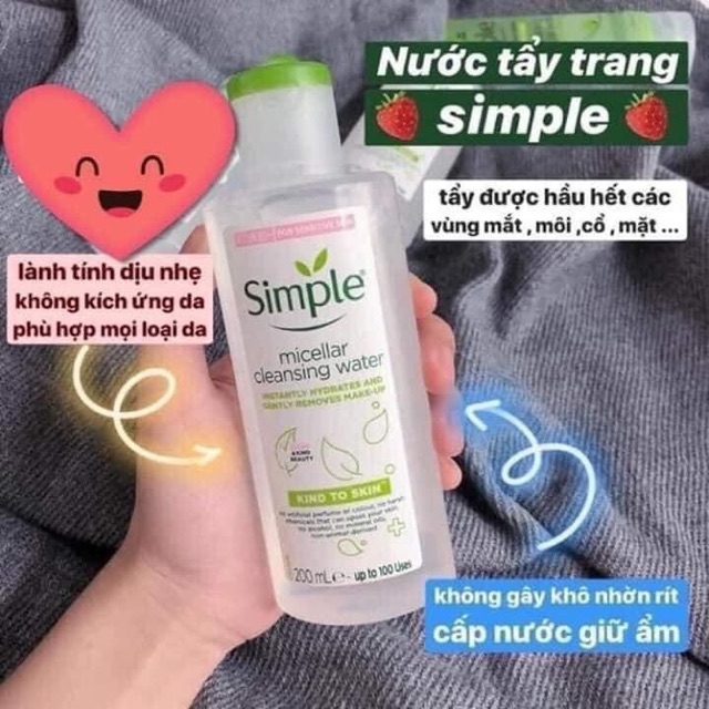 Nước tẩy trang SIMPLE MICELLAR CLEANSING WATER