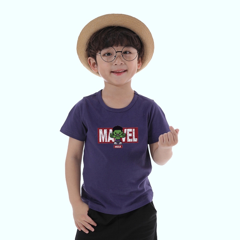 140cm / 8-10 tuổi  Áo Thun Cotton Tay Ngắn In Hình Người Khổng Lồ Xanh Hoạt Hình Có 10 Màu Cho Bé