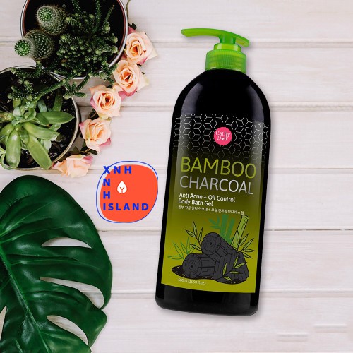 Sữa Tắm Than Tre Cathy Doll Bamboo Charcoal Anti Acne + Oil Control Body Bath Gel Thái Lan - 500ml