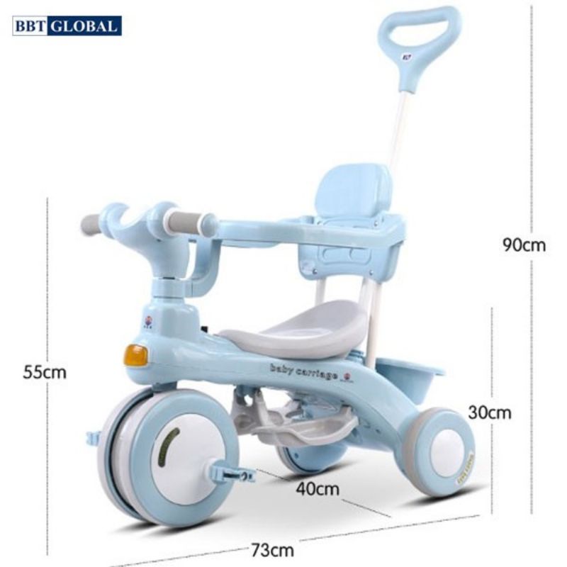Xe đẩy 3 bánh nhỏ gọn nhiều chức năng