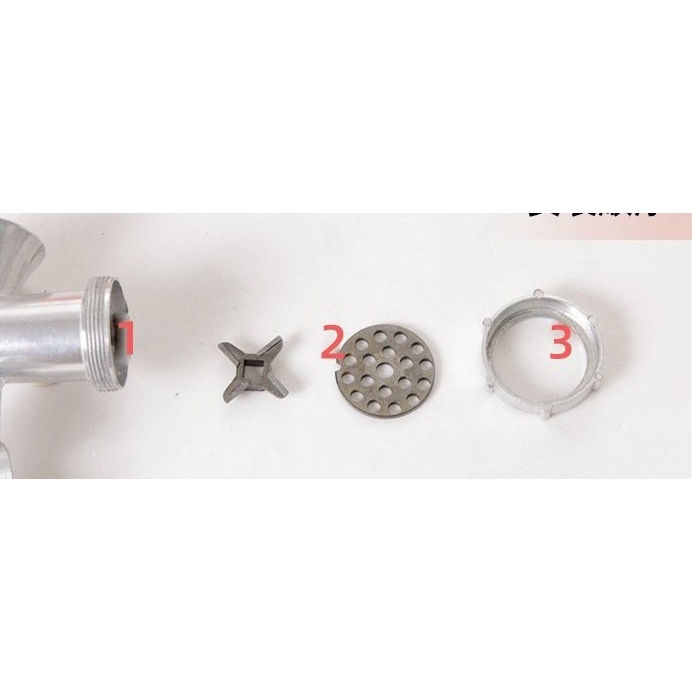 Máy xay quả, hoa quả, ớt, gia vị hành tỏi và kèm ống nhồi để nhồi xúc xích lạp xưởng