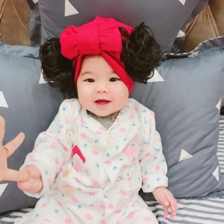 Mũ búi tóc xù cho bé gái