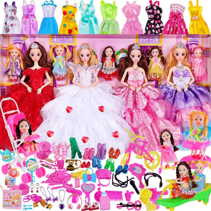 ◙♘Búp bê Barbie Bộ Hộp Quà Lớn Đồ Chơi Công Chúa Cô Gái Váy Cưới Nhà Quà Ngày Tết Thiếu Nhi