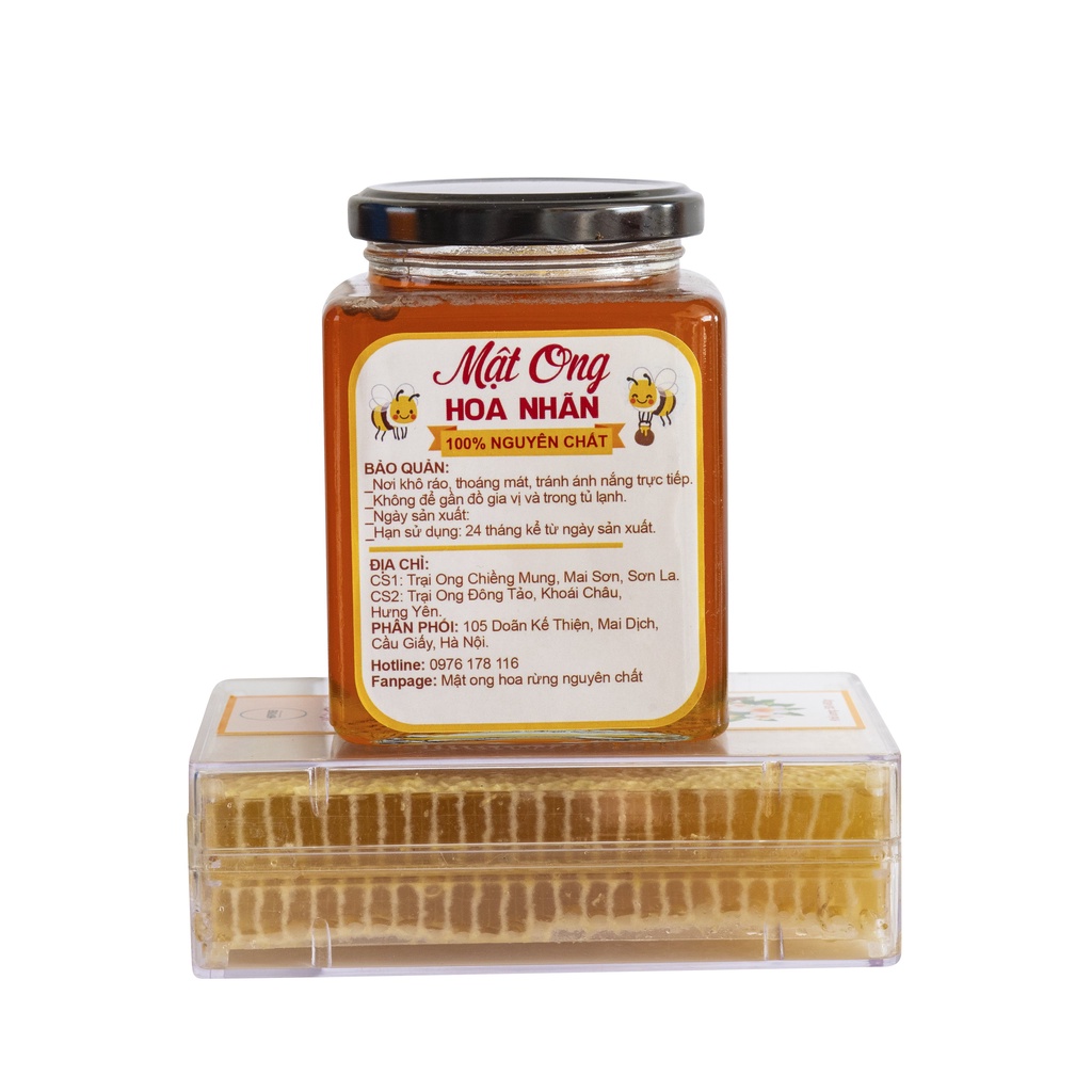 Mật ong rừng nguyên chất tự nhiên hoa nhãn loại đặc biệt hũ thủy tinh 500ml Herybee