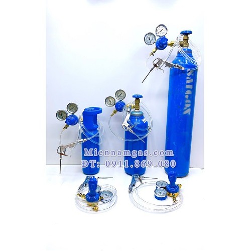 Bộ bình Oxy cá 10 lít đầy đủ súng bơm và dây dẫn