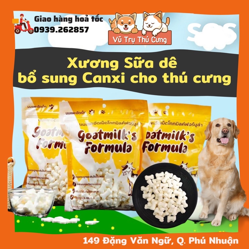 Xương thưởng sữa dê bổ sung Canxi cho thú cưng, Thái Lan, 500g