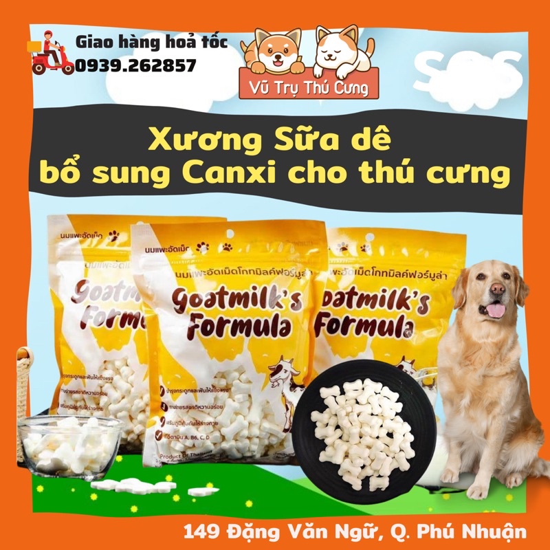 Xương thưởng sữa dê bổ sung Canxi cho thú cưng, Thái Lan, 500g