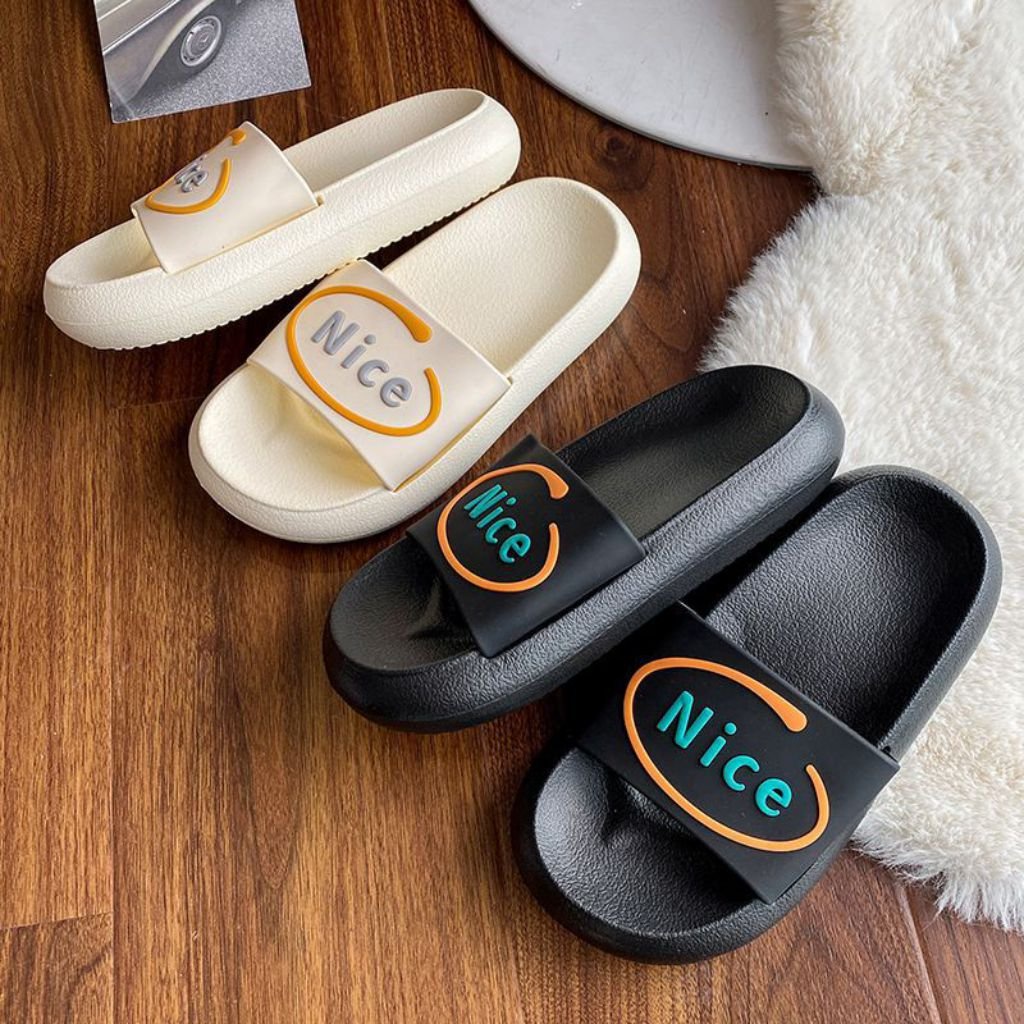 Dép đế bánh mì nam nữ quai ngang đế cao phong cách ulzang hàn quốc nice- Lukake