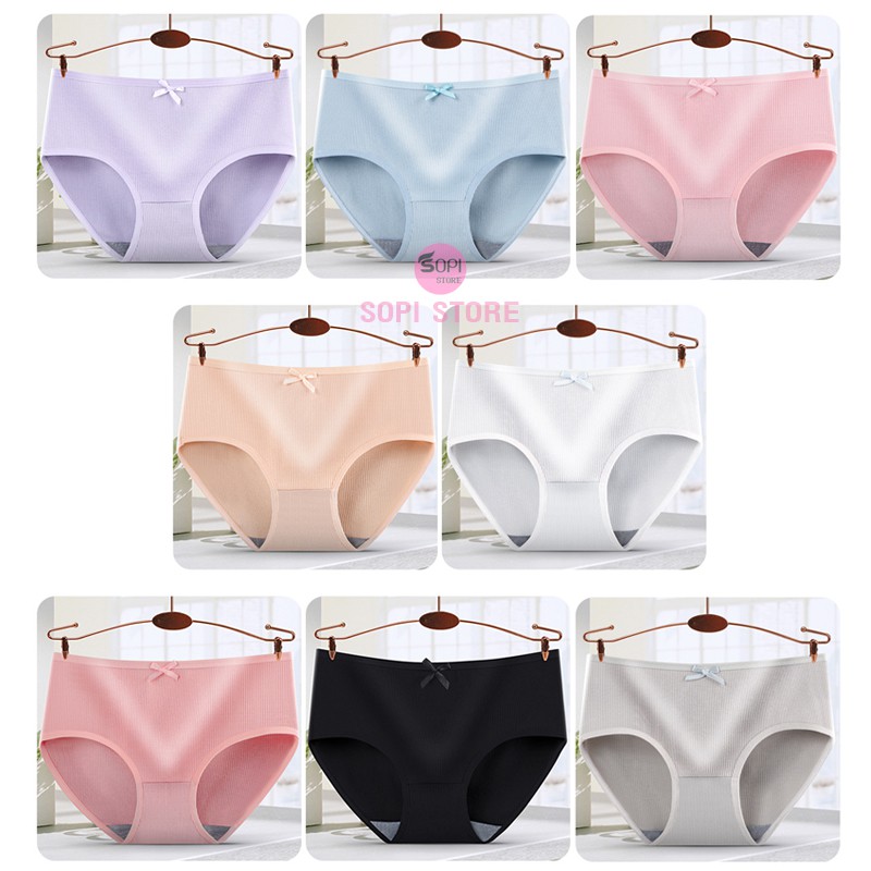 Quần lót nữ cotton cao cấp kẻ sọc một màu, quần lót cotton kháng khuẩn mỏng nhẹ thoáng khí QLH79 - Sopi Store | BigBuy360 - bigbuy360.vn